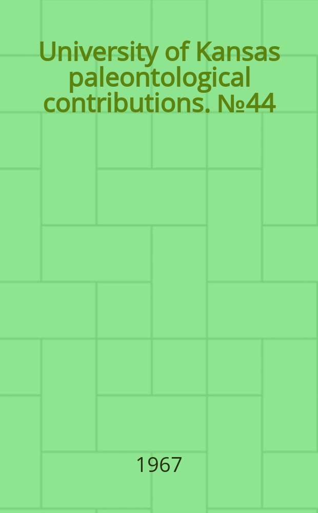 University of Kansas paleontological contributions. №44 : Ecology of Rhizopodea and Ostracoda of southern Pamlico Sound region, North Carolina