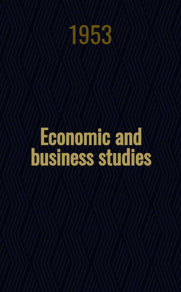 Economic and business studies : Bulletin