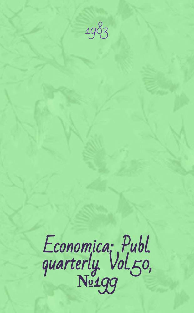 Economica : Publ. quarterly. Vol.50, №199