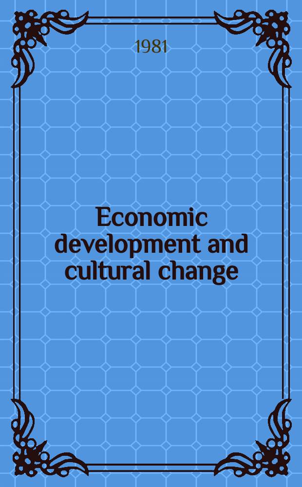 Economic development and cultural change