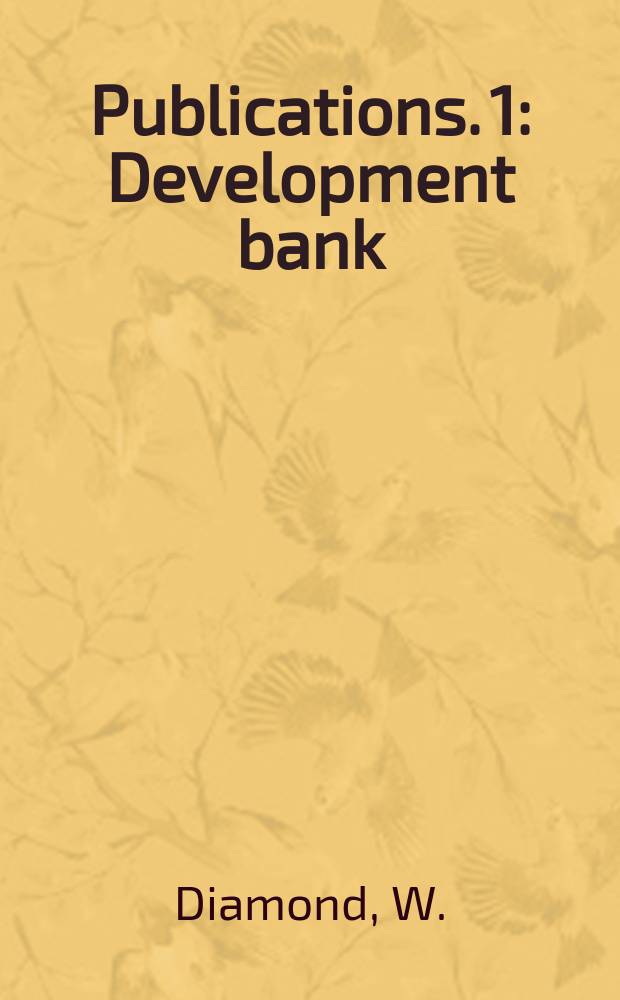 [Publications. [1] : Development bank