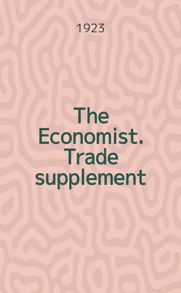 The Economist. Trade supplement