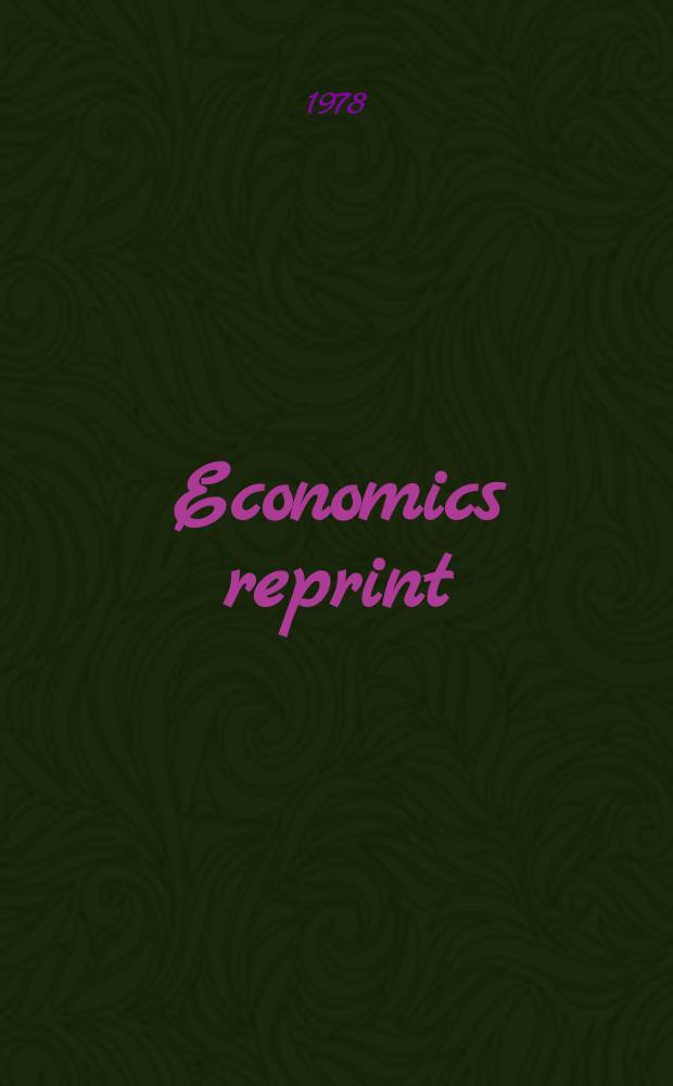 Economics reprint