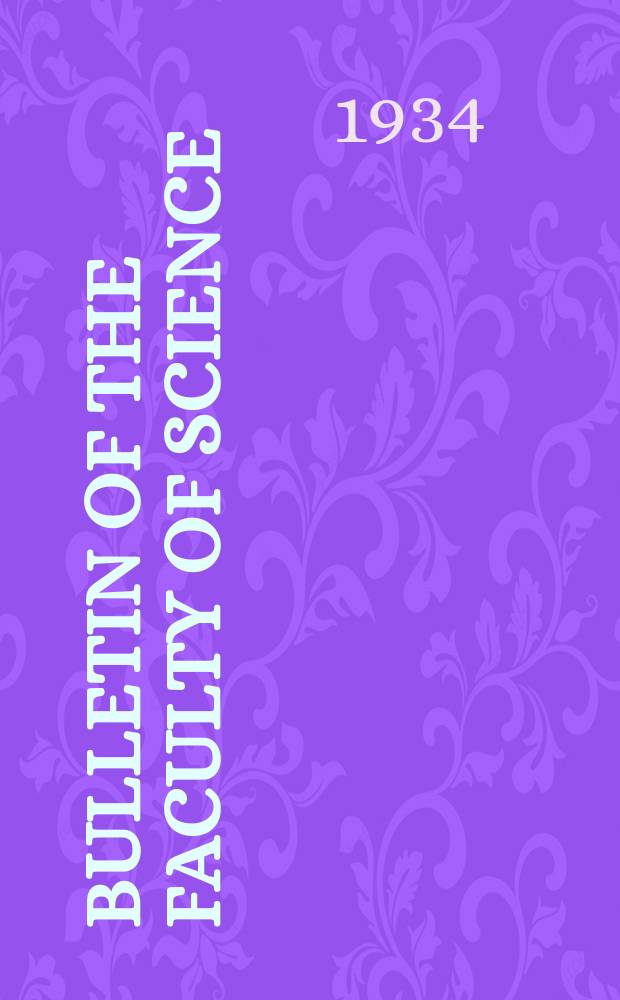 Bulletin of the Faculty of science