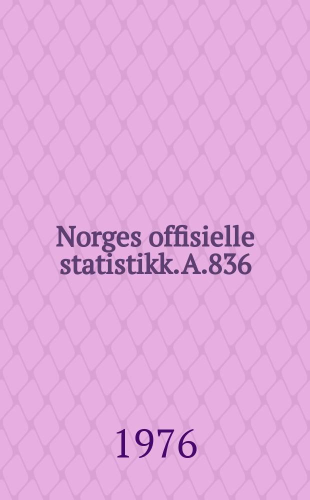 Norges offisielle statistikk. A.836