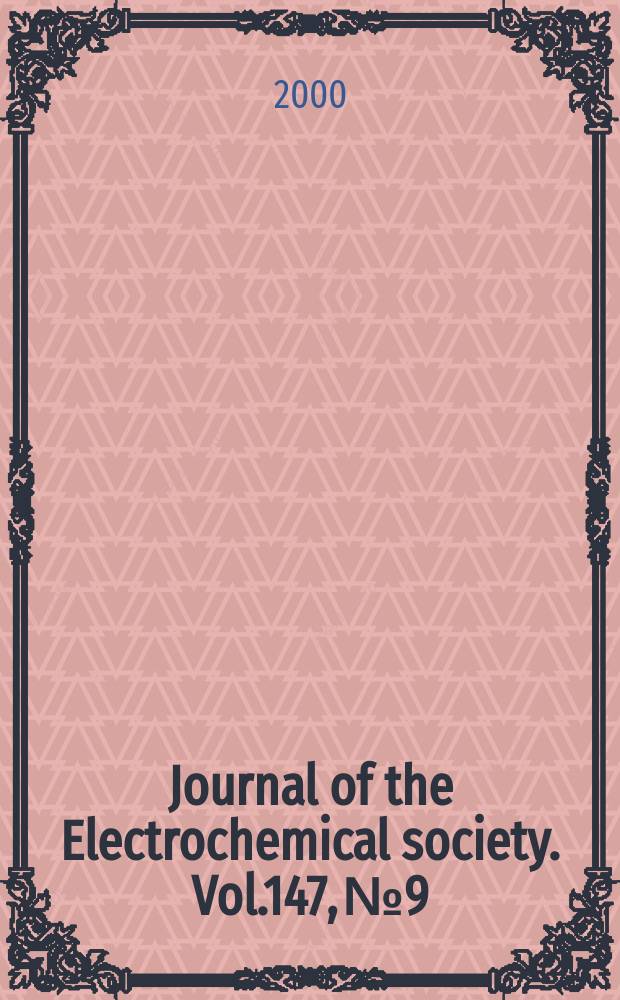 Journal of the Electrochemical society. Vol.147, №9
