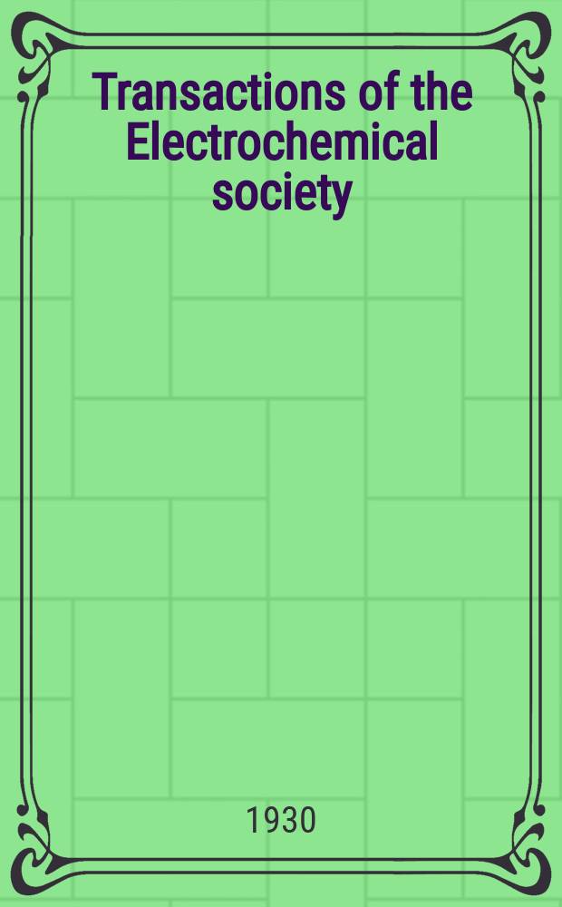 Transactions of the Electrochemical society