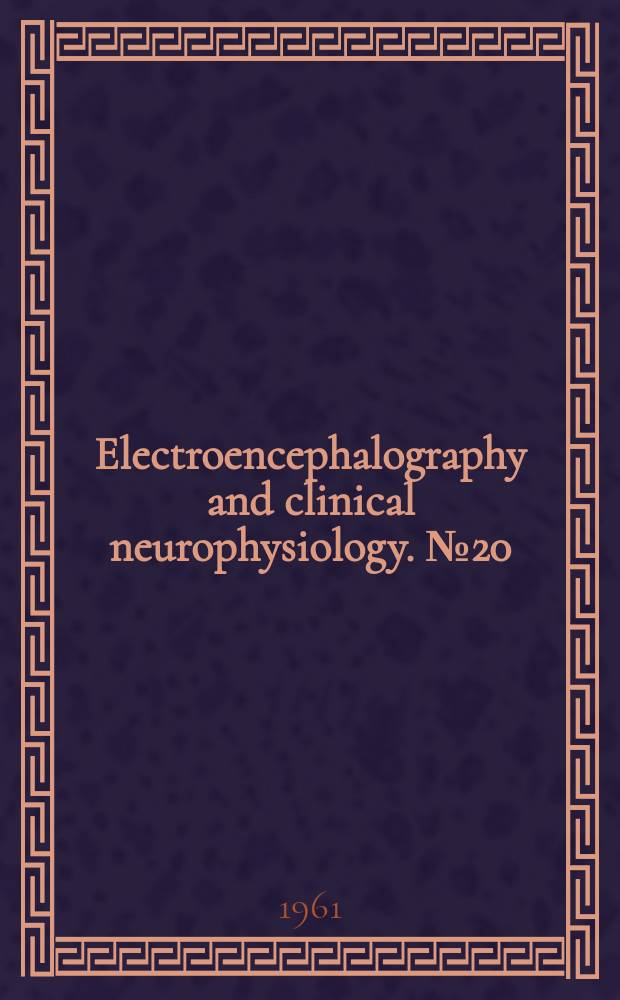 Electroencephalography and clinical neurophysiology. №20 : Computer techniques in EEG analysis