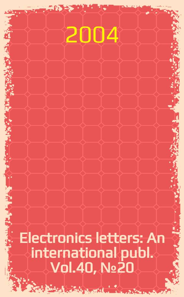 Electronics letters : An international publ. Vol.40, №20