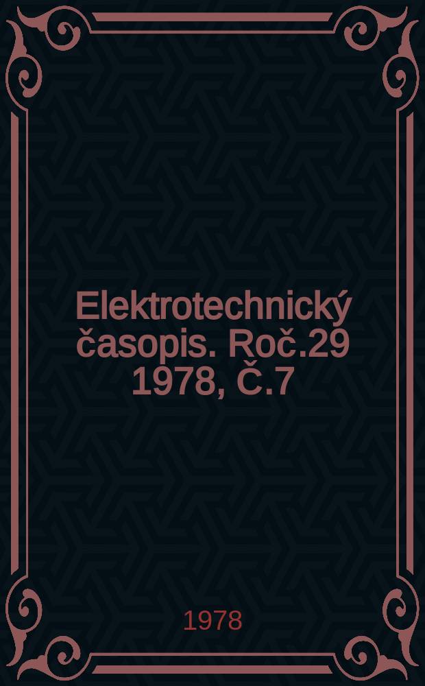 Elektrotechnický časopis. Roč.29 1978, Č.7 : Medzinárodná konferencia o magneticky mäkkých materiáloch, 3. Bratislava. 1977