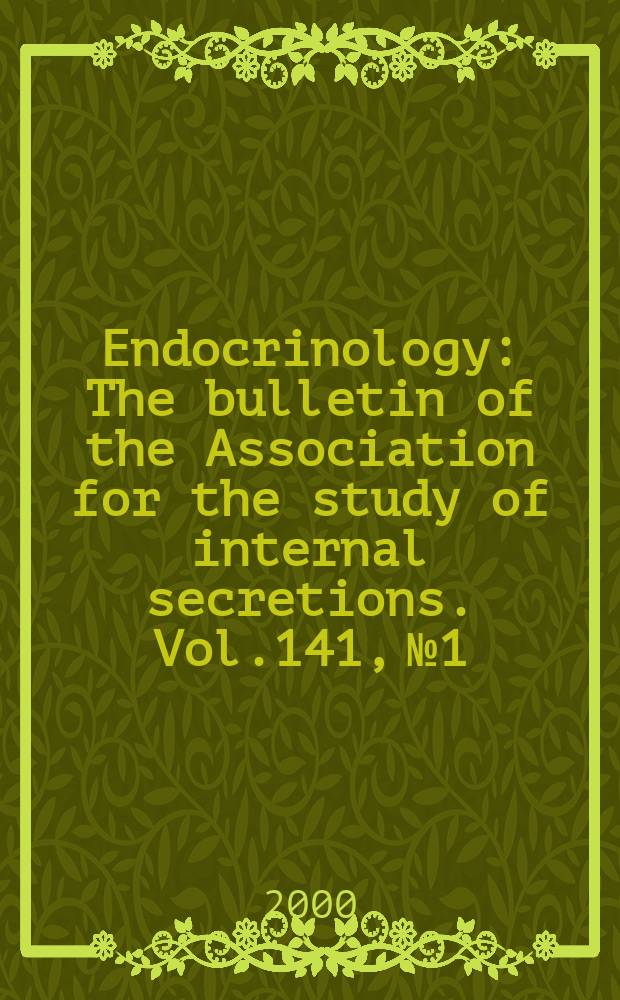Endocrinology : The bulletin of the Association for the study of internal secretions. Vol.141, №1