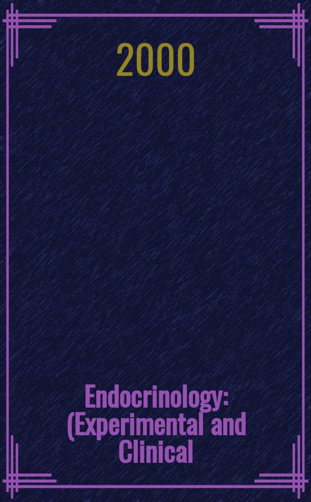 Endocrinology : (Experimental and Clinical) Section III of Excerpta medica. Vol.100, №5
