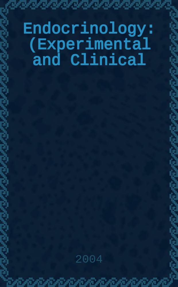 Endocrinology : (Experimental and Clinical) Section III of Excerpta medica. Vol.112, №1