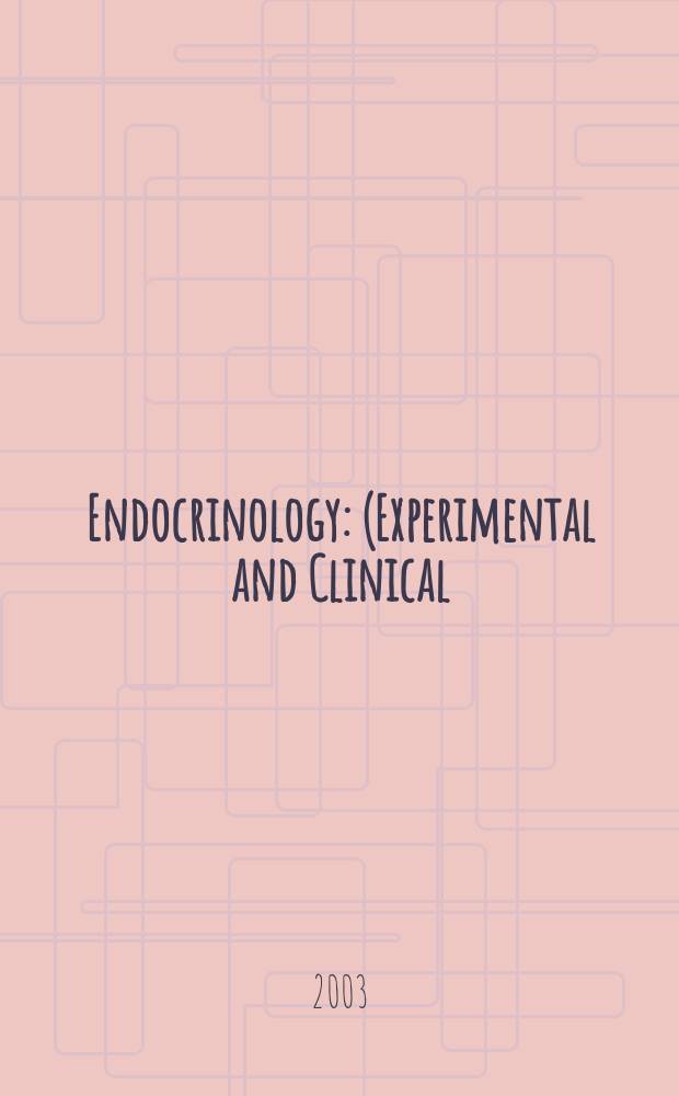 Endocrinology : (Experimental and Clinical) Section III of Excerpta medica. Vol.110, №8