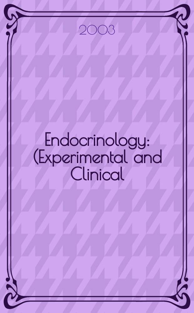 Endocrinology : (Experimental and Clinical) Section III of Excerpta medica. Vol.109, №7