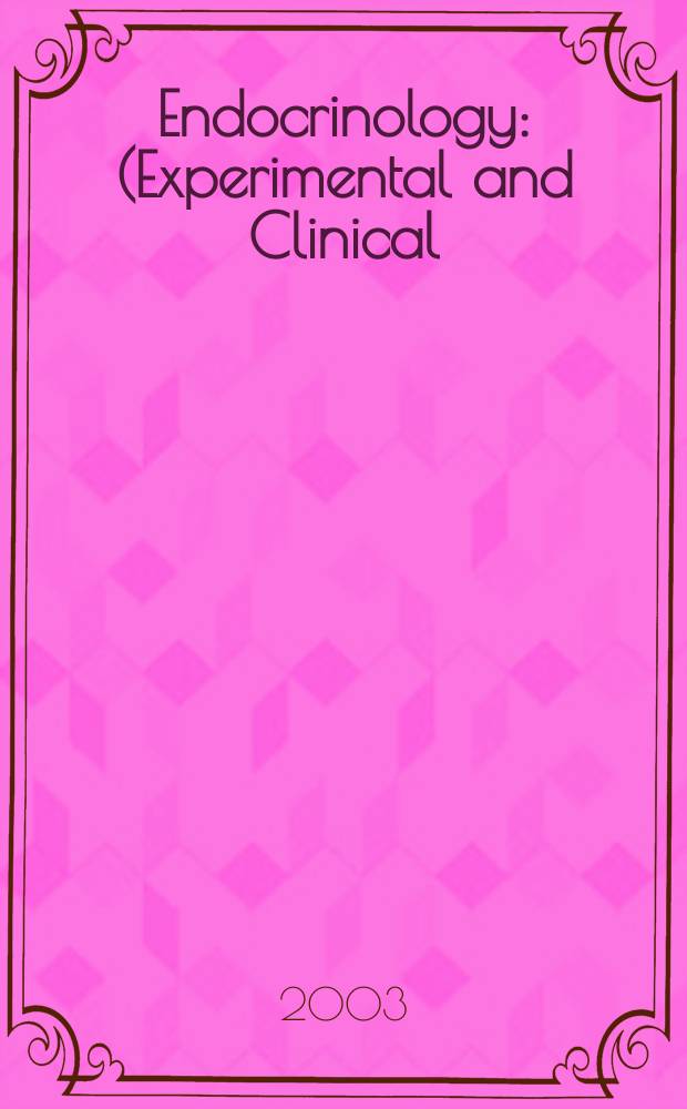 Endocrinology : (Experimental and Clinical) Section III of Excerpta medica. Vol.108, №8