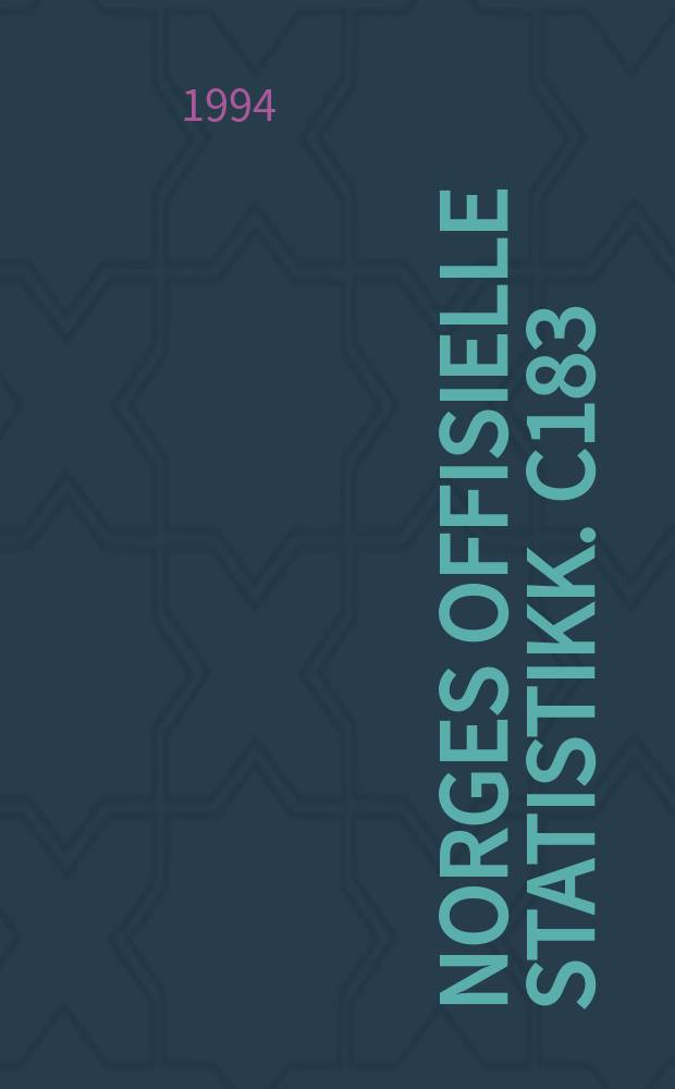 Norges offisielle statistikk. C183