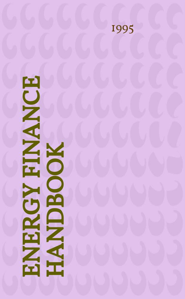 Energy finance handbook