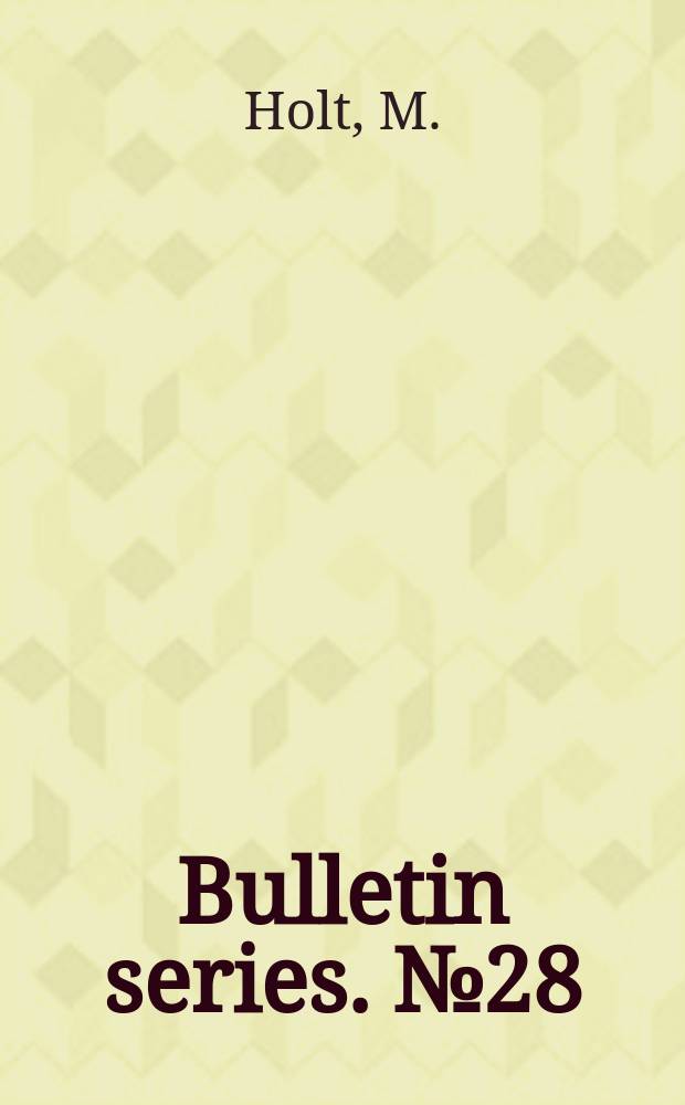 Bulletin series. №28 : Aluminium and aluminium alloys for pressure vessels