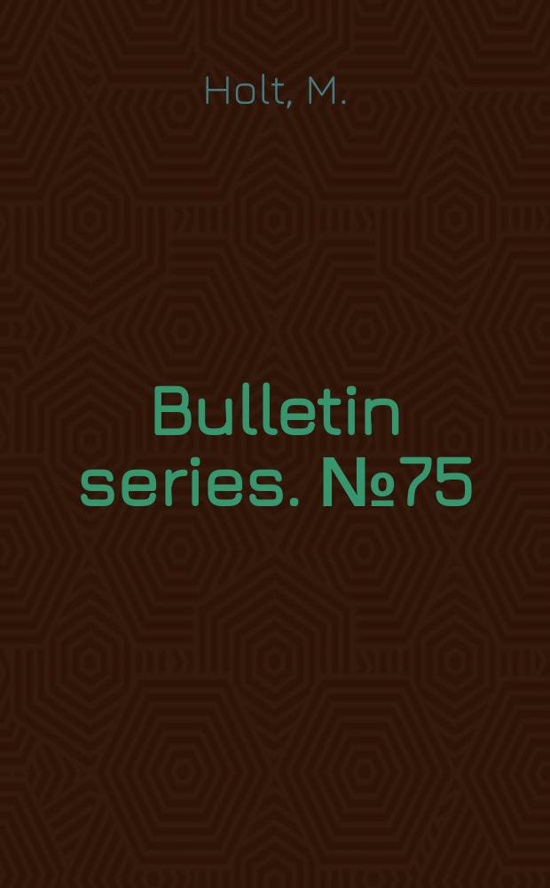 Bulletin series. №75 : Aluminium and aluminium alloys for pressure vessels