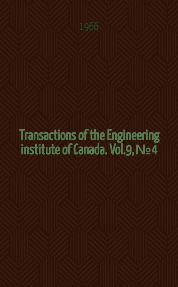 Transactions of the Engineering institute of Canada. Vol.9, №4 : Measurement of concentration gradient in pipeline flow of suspensions by gamma radiation technique