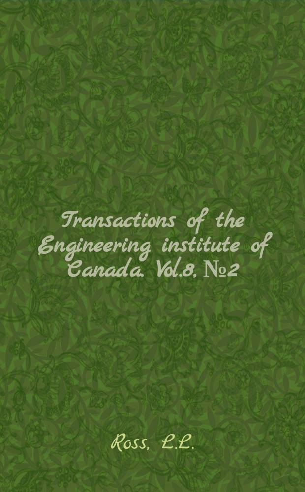 Transactions of the Engineering institute of Canada. Vol.8, №2 : Analog memory circuits for solving distillation problems