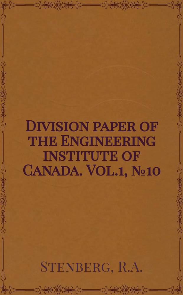 Division paper of the Engineering institute of Canada. Vol.1, №10 : The alignment of large diesel engines