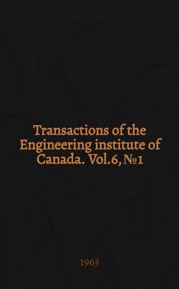 Transactions of the Engineering institute of Canada. Vol.6, №1 : Variations of snow loads
