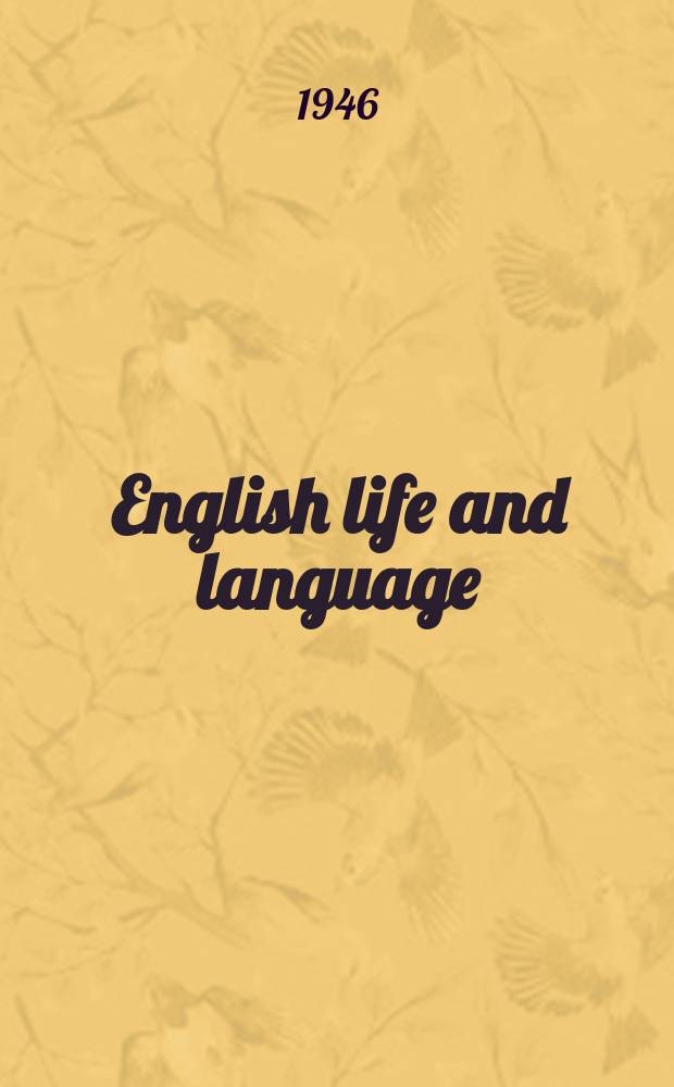 English life and language