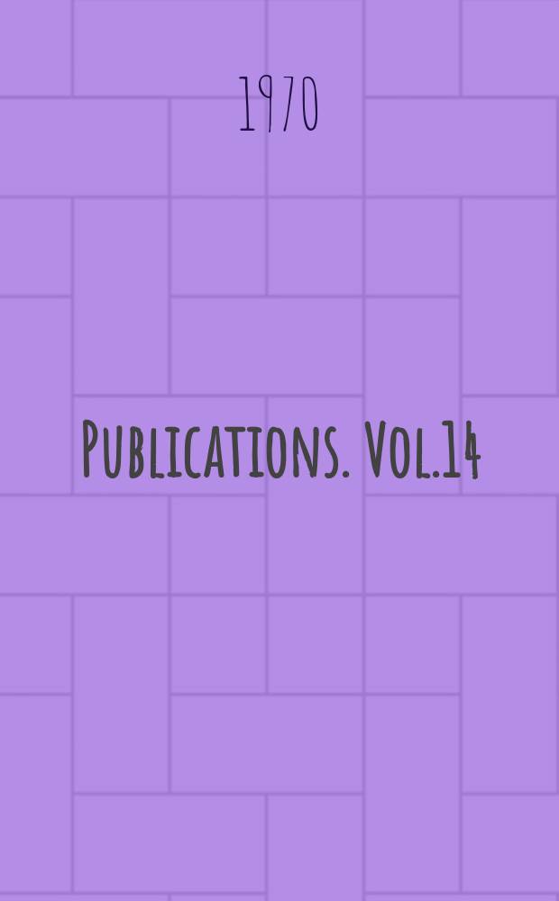 [Publications]. Vol.14 : The place-names of Warwickshire.Repr.