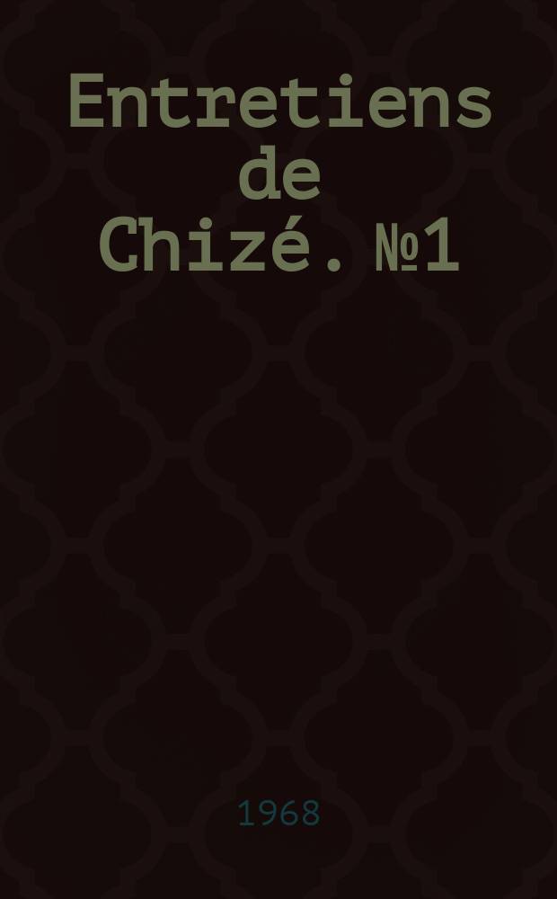 Entretiens de Chizé. №1 : Cycles génitaux saisonniers de mammifères sauvages
