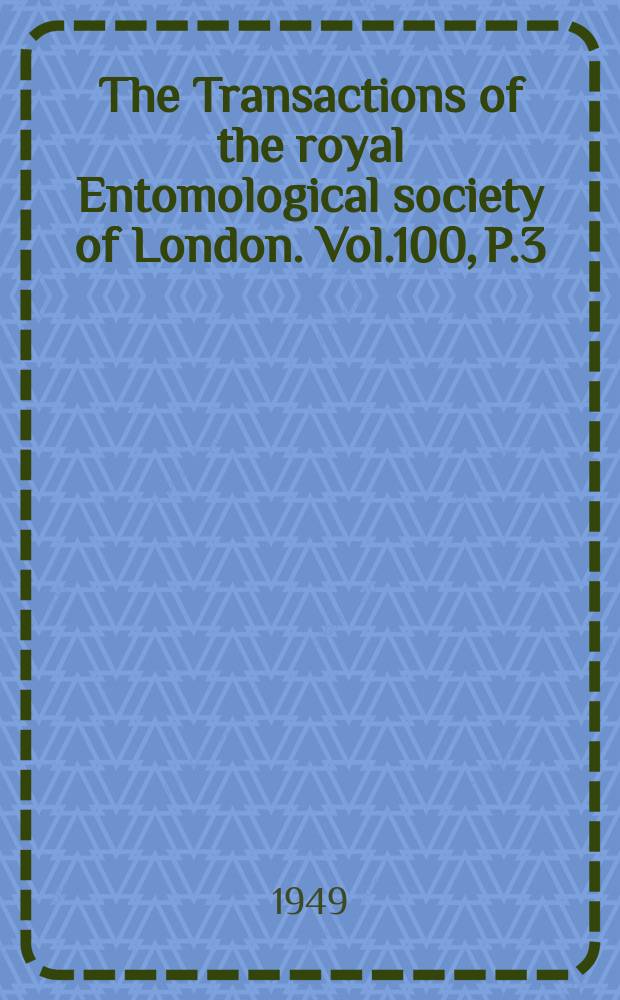 The Transactions of the royal Entomological society of London. Vol.100, P.3 : Pseudacraea eurytus (L.) (Lep. Nymphalidae)