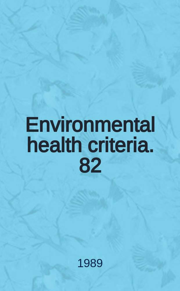 Environmental health criteria. 82 : Cypermethrin