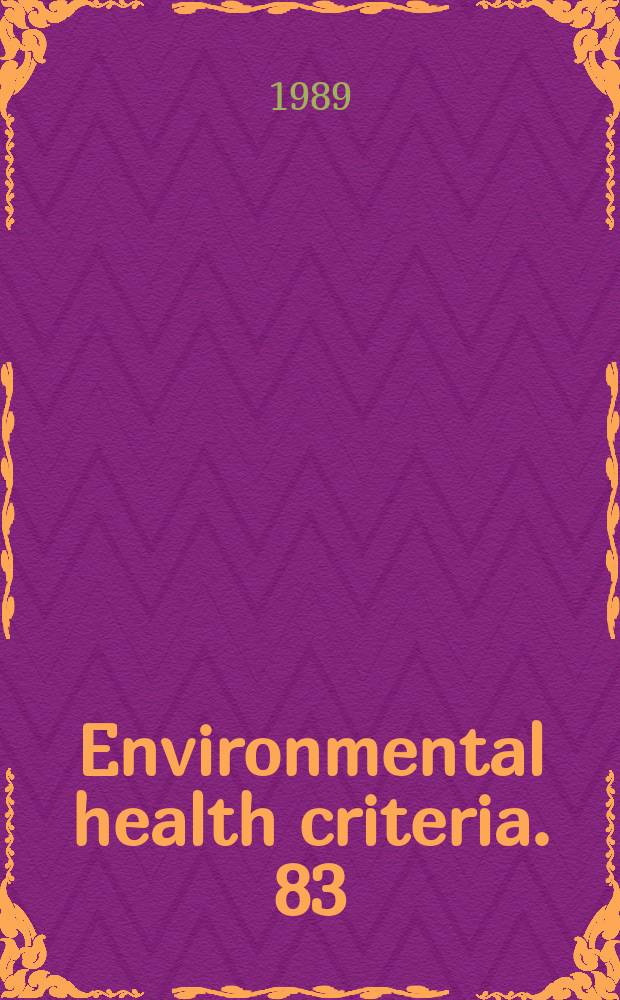 Environmental health criteria. 83 : DDT and its derivatives