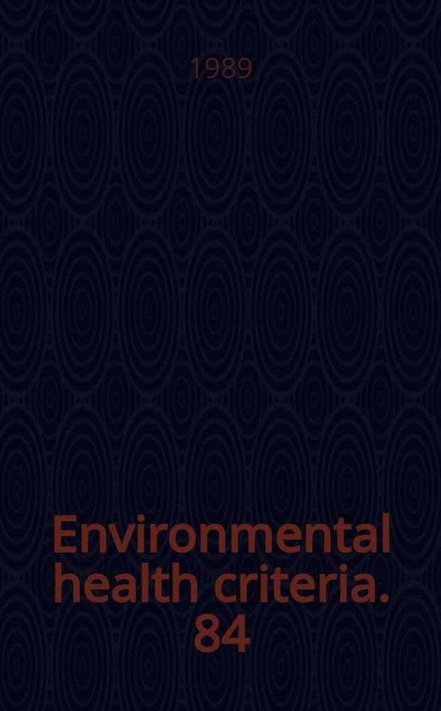Environmental health criteria. 84 : 2, 4- dichlorophenoxyacetic acid (2, 4-D)