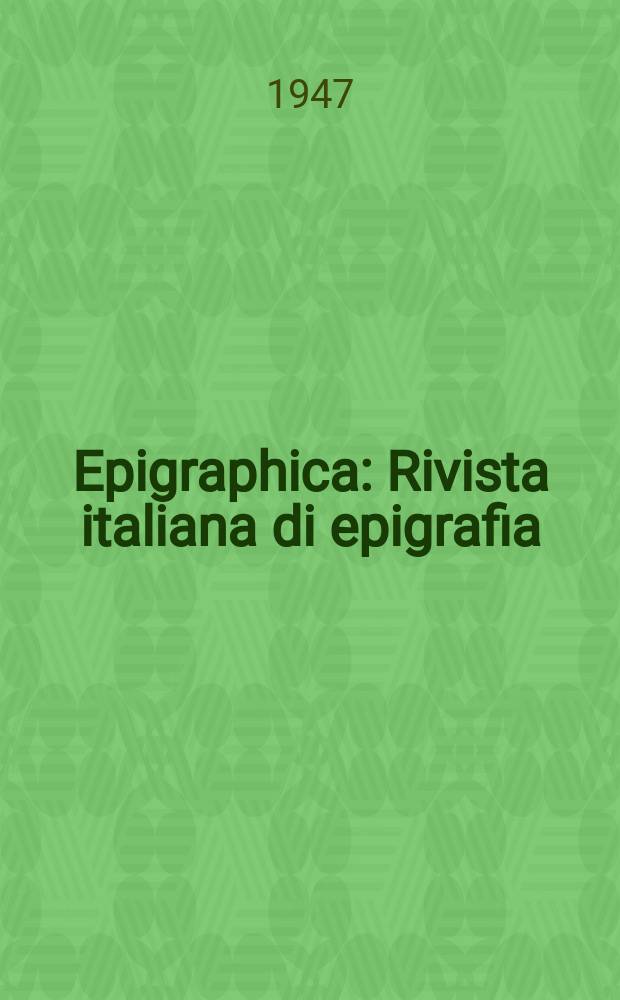 Epigraphica : Rivista italiana di epigrafia