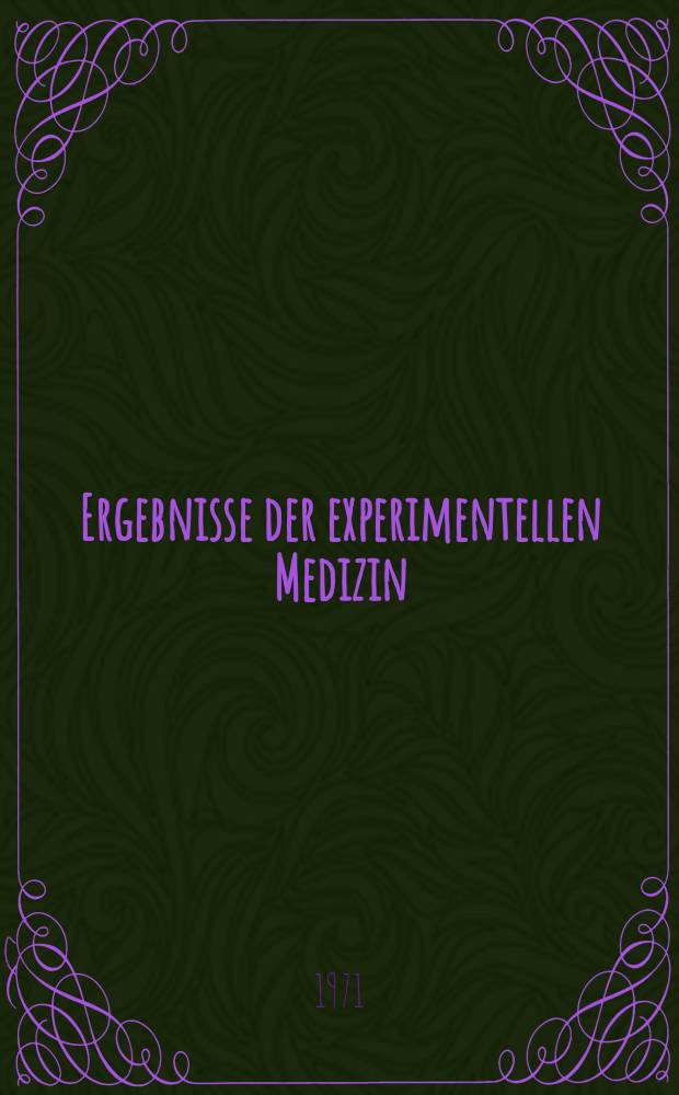 Ergebnisse der experimentellen Medizin : Hrsg. vom Präsidium der Deutschen Gesellschaft für experimentelle Medizin. Bd.5 : Distributionsprobleme der Alveolaroberfläche