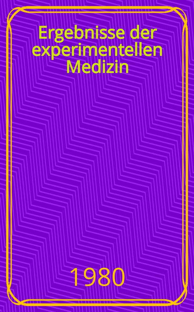 Ergebnisse der experimentellen Medizin : Hrsg. vom Präsidium der Deutschen Gesellschaft für experimentelle Medizin. Bd.36[1] : Pathobiochemie und Laboratoriumsdiagnostik in der Perinatalperiode