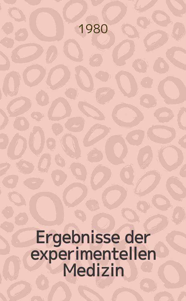 Ergebnisse der experimentellen Medizin : Hrsg. vom Präsidium der Deutschen Gesellschaft für experimentelle Medizin. Bd.36[2] : Pathobiochemie und Laboratoriumsdiagnostik in der Perinatalperiode