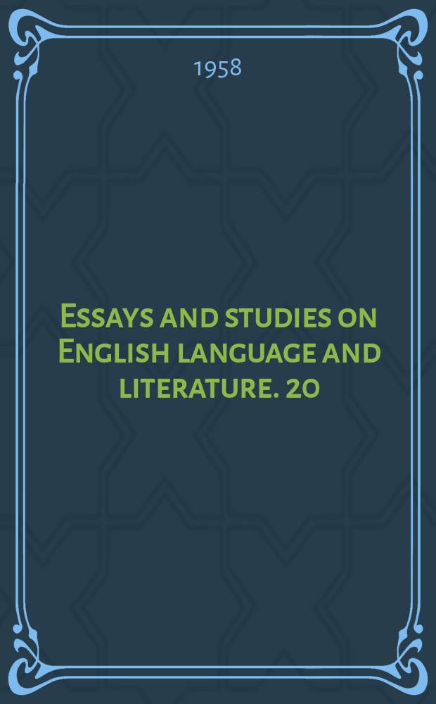 Essays and studies on English language and literature. 20 : Middle English sea terms