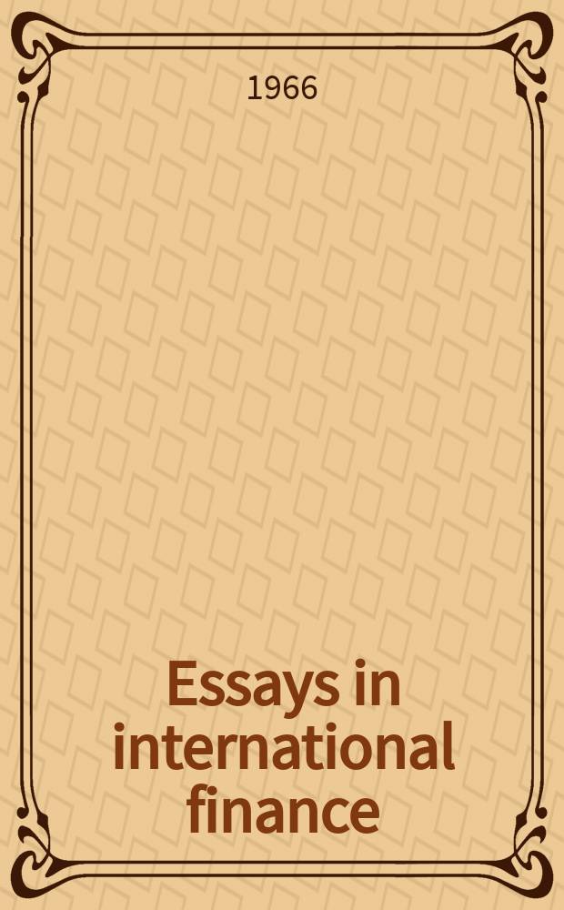 Essays in international finance