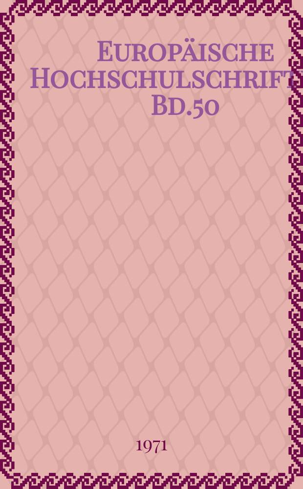 Europäische Hochschulschriften. Bd.50 : "Schweizerhaus"