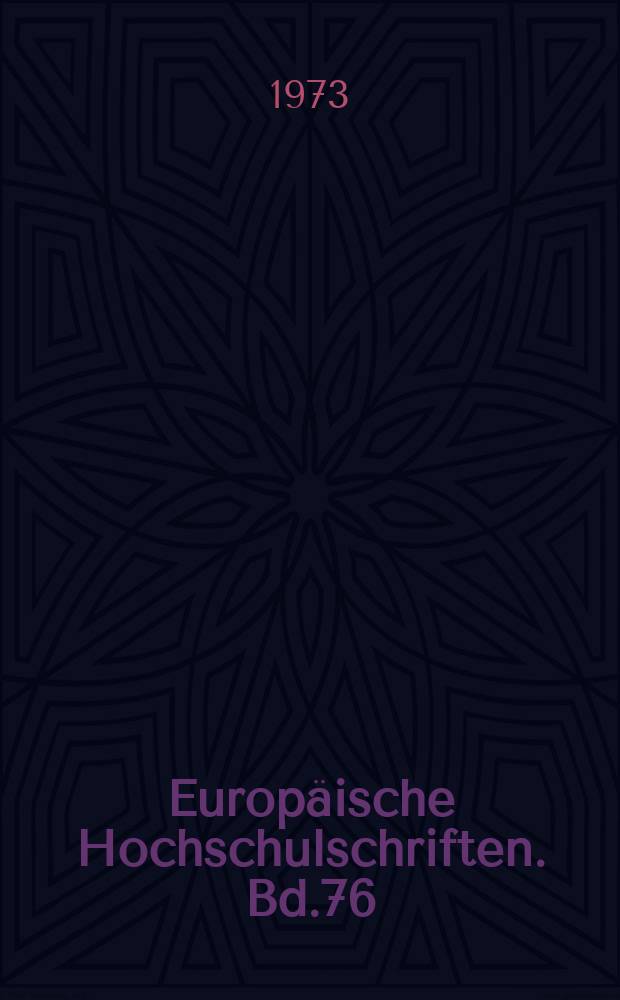 Europäische Hochschulschriften. Bd.76 : Sprache und Sprachanalyse des Deutschen