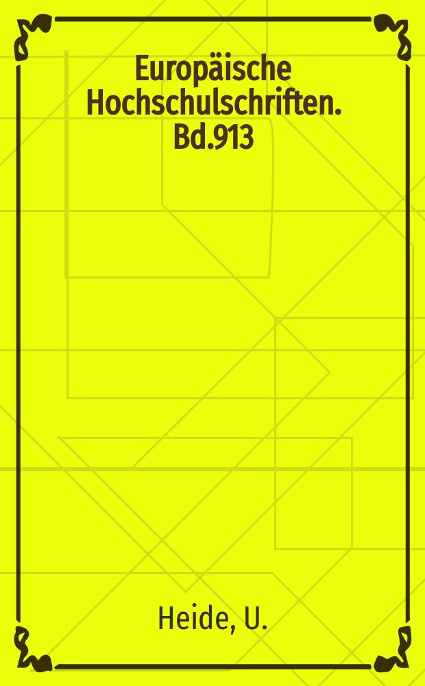 Europäische Hochschulschriften. Bd.913 : Auf der Strukturwandel im Wirtschaftsraum ...