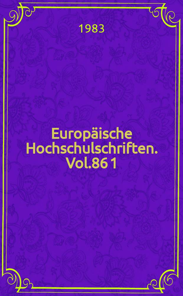 Europäische Hochschulschriften. Vol.86[1] : Le roman pédagogique de Fénelon ...