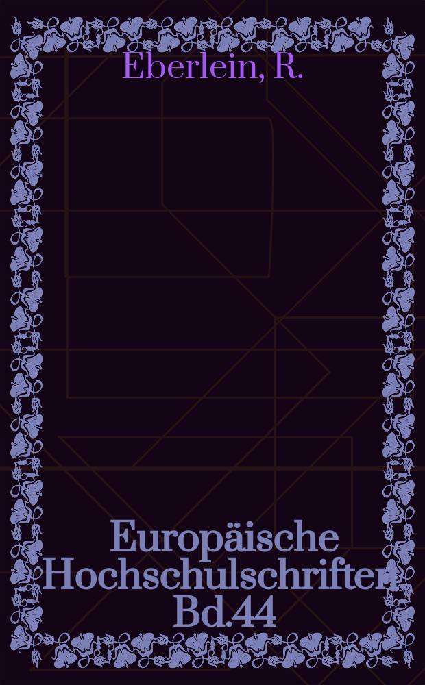 Europ&auml;ische Hochschulschriften. Bd.44 : Theorien und Experimente zur Wahrnehmung ...