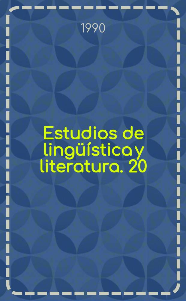 Estudios de lingüística y literatura. 20 : Juan Rulfo