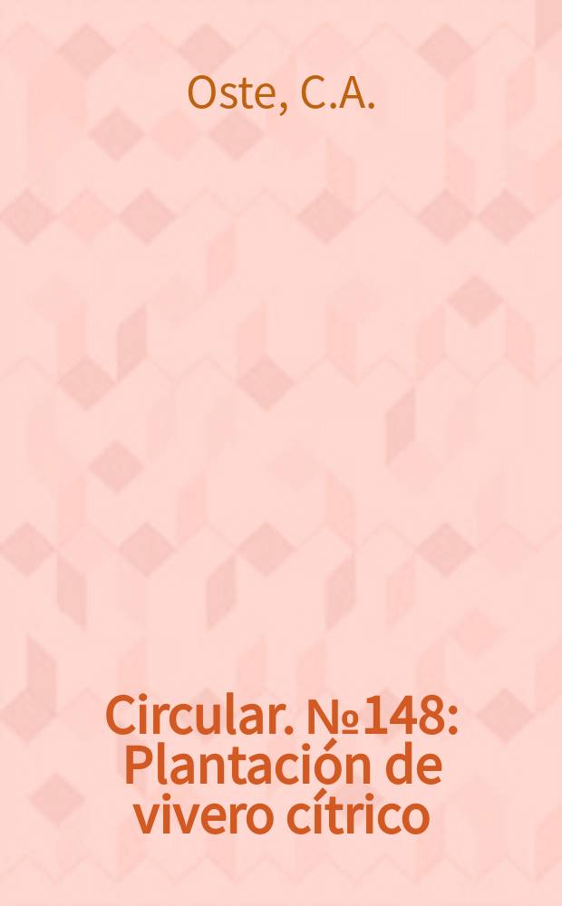 Circular. №148 : Plantación de vivero cítrico