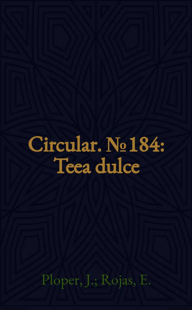 Circular. №184 : Teea dulce