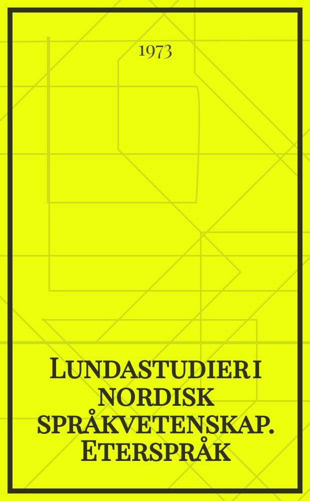 Lundastudier i nordisk språkvetenskap. Eterspråk